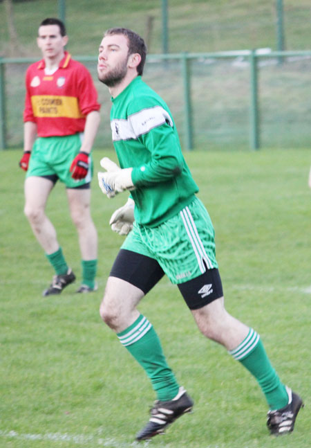 Action from the division three football league match against Saint Naul's.