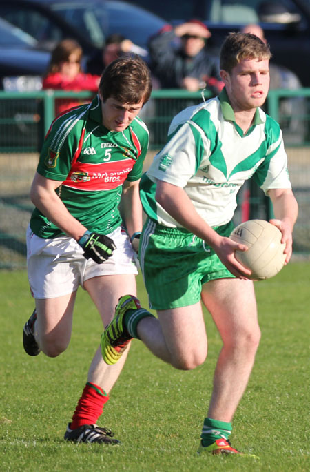 Action from the intermediate reserve football championship match against Saint Naul's.