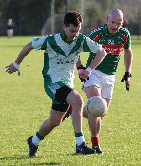 Action from the intermediate reserve football championship match against Saint Naul's.