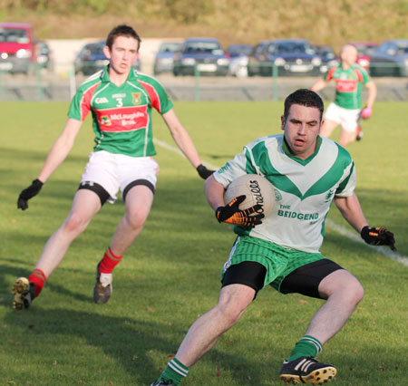 Action from the intermediate reserve football championship match against Saint Naul's.