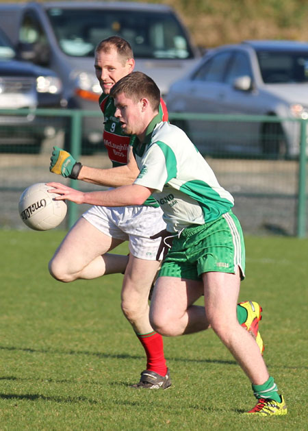 Action from the intermediate reserve football championship match against Saint Naul's.