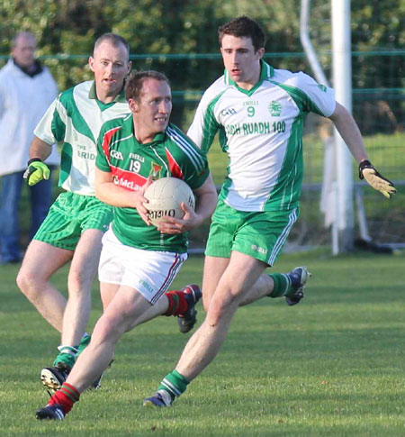 Action from the intermediate reserve football championship match against Saint Naul's.