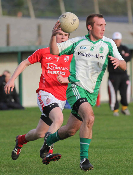 Action from the division three football league match against Naomh Cholmcille.