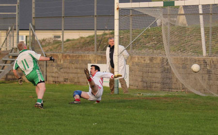 Action from the division three football league match against Naomh Cholmcille.