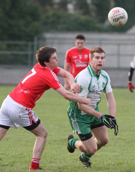 Action from the division three football league match against Naomh Cholmcille.