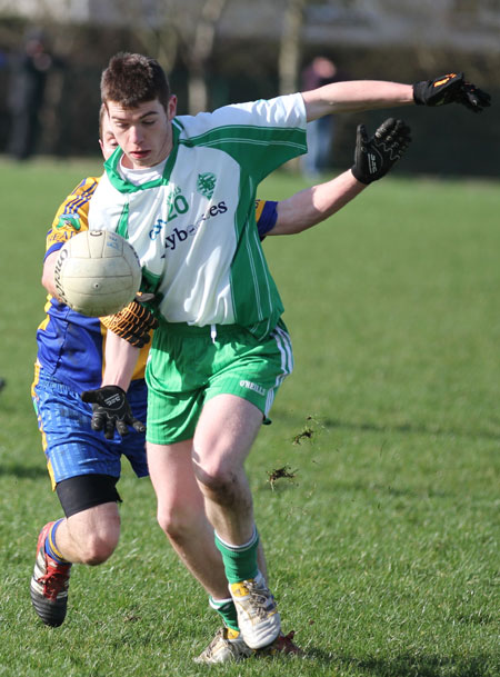 Action from the division three football league match against Burt.