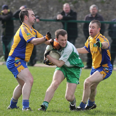 Action from the division three football league match against Burt.