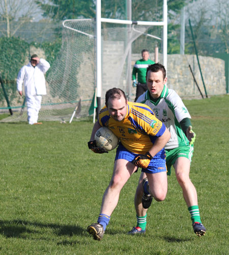 Action from the division three football league match against Burt.