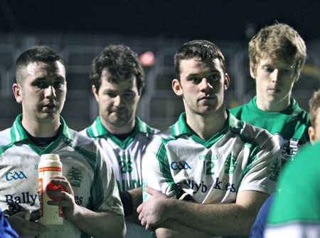 Action from the division three football league play-off match against Naomh Bríd.