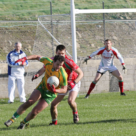 Action from the division one National Football League match between Donegal and Mayo.
