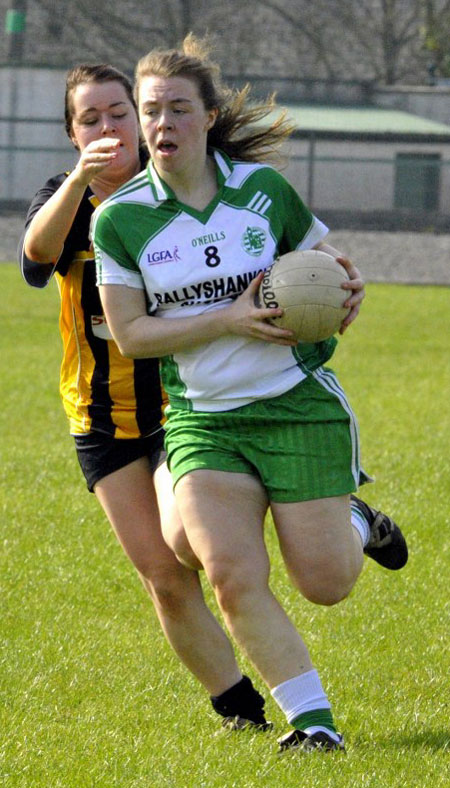 Action from the 2011 ladies under 14 B championship final between Aodh Ruadh and Urris.