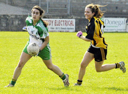 Action from the 2011 ladies under 14 B championship final between Aodh Ruadh and Urris.