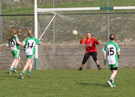 Action from the 2011 ladies under 14 B championship final between Aodh Ruadh and Urris.