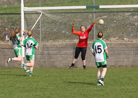 Action from the 2011 ladies under 14 B championship final between Aodh Ruadh and Urris.