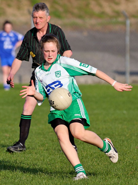 Action from the 2012 ladies under 14 match between Aodh Ruadh and Four Masters.