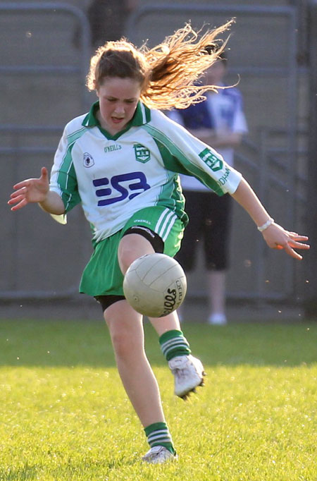 Action from the 2012 ladies under 14 match between Aodh Ruadh and Four Masters.