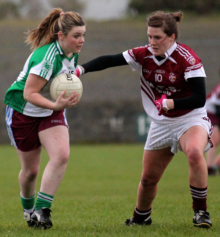 Action from the 2012 ladies under 14 match between Aodh Ruadh and Saint Naul's.