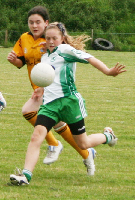 Action from the ladies under 14 match between Aodh Ruadh and Malin.