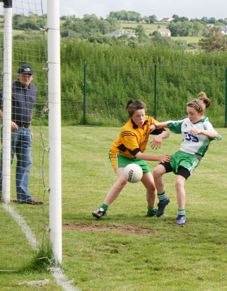 Action from the ladies under 14 match between Aodh Ruadh and Malin.