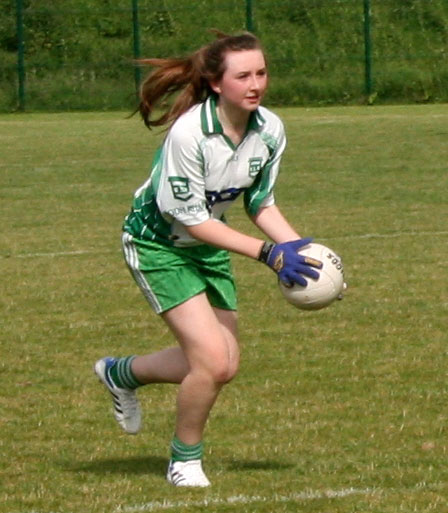 Action from the ladies under 14 match between Aodh Ruadh and Malin.