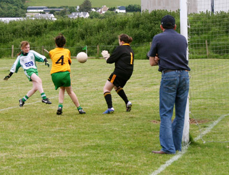 Action from the ladies under 14 match between Aodh Ruadh and Malin.