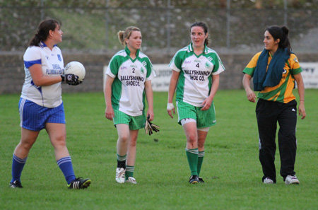 Action from the ladies senior match between Aodh Ruadh and Four Masters.