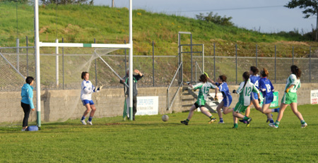 Action from the ladies under 16 match between Aodh Ruadh and Four Masters.
