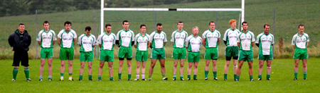 Action from the division three senior football league match against Burt.