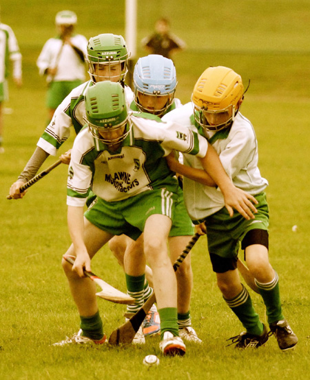 Action from the under 12 hurling game between Aodh Ruadh and MacCumhaill's.