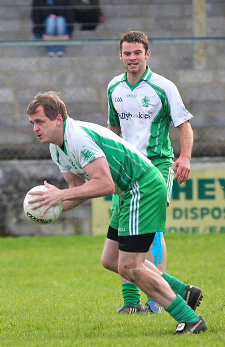 Action from the intermediate football championship match against Naomh Bríd.