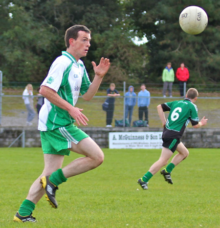 Action from the intermediate football championship match against Naomh Bríd.