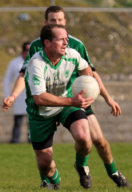 Action from the intermediate football championship match against Naomh Bríd.