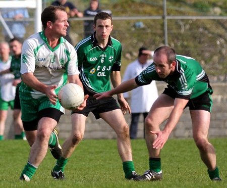 Action from the intermediate football championship match against Naomh Bríd.