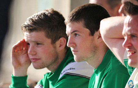 Action from the intermediate football championship match against Naomh Bríd.