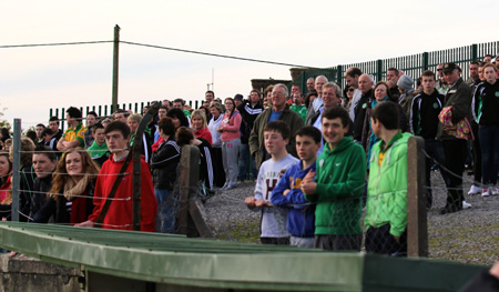 Action from the intermediate football championship match against Naomh Bríd.