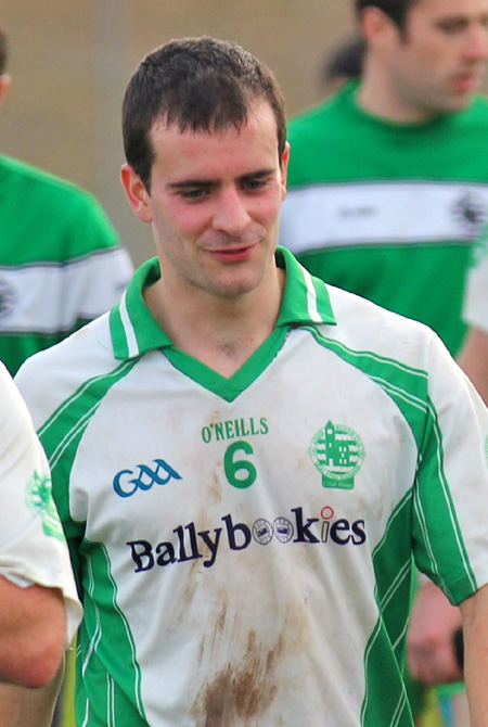 Action from the intermediate football championship match against Naomh Bríd.