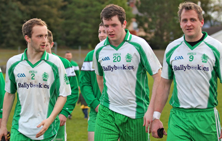 Action from the intermediate football championship match against Naomh Bríd.