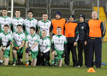 Action from the intermediate reserve football championship game against Naomh Columba.