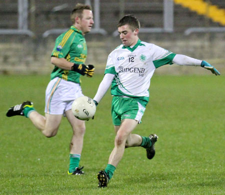 Action from the intermediate reserve football championship game against Naomh Columba.