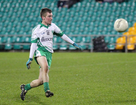 Action from the intermediate reserve football championship game against Naomh Columba.