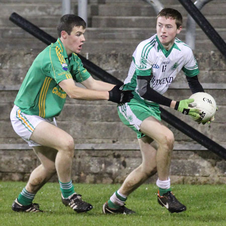 Action from the intermediate reserve football championship game against Naomh Columba.