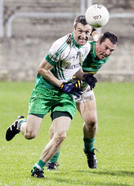 Action from the intermediate reserve football championship game against Naomh Columba.