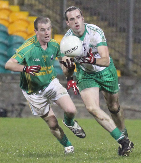 Action from the intermediate reserve football championship game against Naomh Columba.