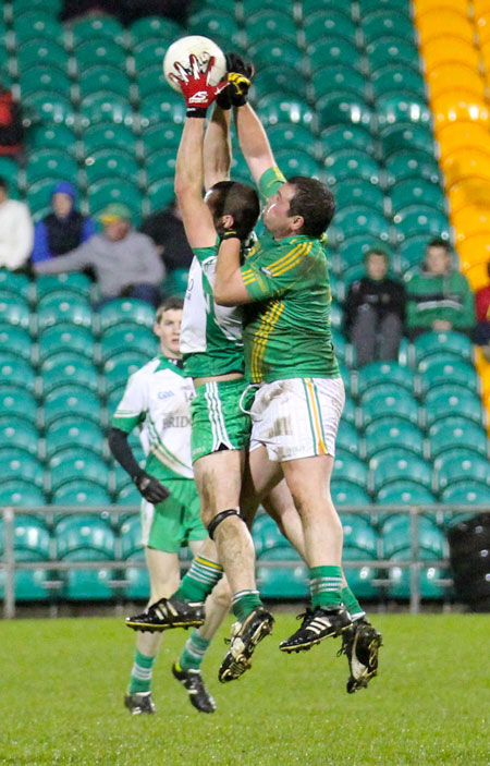 Action from the intermediate reserve football championship game against Naomh Columba.