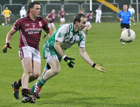 Action from the intermediate football championship final against Termon.