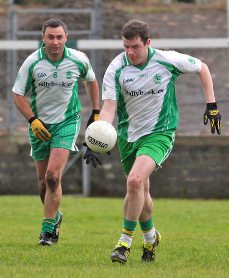 Action from the division three senior reserve football league match against Muff.