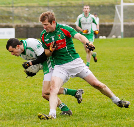 Action from the division three senior reserve football league match against Muff.