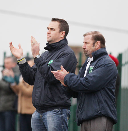 Action from the division three senior reserve football league match against Muff.