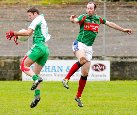 Action from the division three senior reserve football league match against Muff.