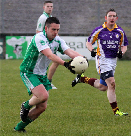 Action from the challenge match between Aodh Ruadh and Derrygonnelly Harps.